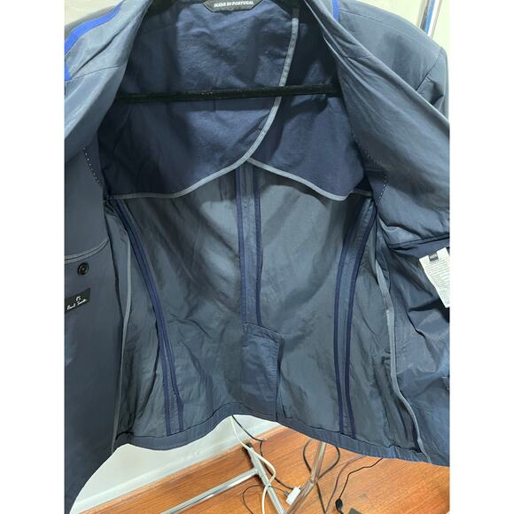 Paul Smith Men's Mid-Fit Navy Stretch Organic Cotton Unlined Blazer - Picture 3 of 7